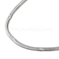 Non-Tarnish 304 Stainless Steel Flat Snake Chain Necklaces for Women&nbsp;LS-NJEW-D058-05P