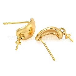 Rack Plating Brass Studs Earrings Finding&nbsp;KK-T072-03G