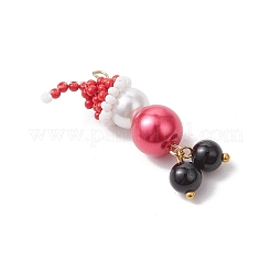 Christmas Theme Glass Pearl Pendants&nbsp;PALLOY-MZ00819-01