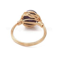 Natural Tiger Eye Finger Rings&nbsp;RJEW-JR00986