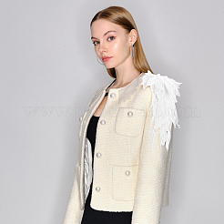 2 Pairs 2 Style Angel Wing Polyester Embroidery Lace Appliques&nbsp;DIY-FG0003-89B