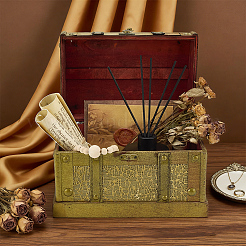 Retro Wood Jewelry Set Storage Organizer Boxes with Clasps&nbsp;CON-WH0115-96B