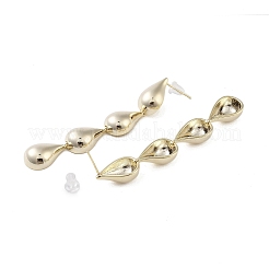 Brass Pendants Stud Earrings&nbsp;EJEW-B046-09G