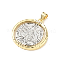 Religion Brass Micro Pave Clear Cubic Zirconia Pendants&nbsp;KK-A303-11D-G