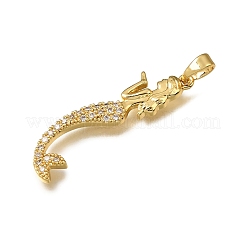 Brass Micro Pave Cubic Zirconia Pendants&nbsp;CU-CBA3569-02G-B