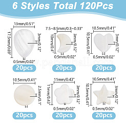 120Pcs 6 Styles Natural Shell Beads&nbsp;SHEL-GO0001-07