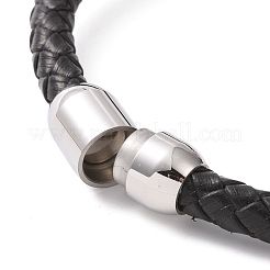 304 Stainless Steel Skull Beaded Bracelet with Magnetic Clasps&nbsp;BJEW-P275-26P