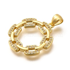 Rack Plating Brass Micro Pave Cubic Zirconia Pendants&nbsp;KK-L226-016G