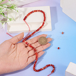 1 Strand Dyed Natural Red Banded Agate/Striped Agate Beads Strands&nbsp;G-TA0003-36