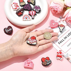 15Pcs 15 Styles Valentine's Day Food Grade Silicone Focal Beads&nbsp;SIL-YW0002-56
