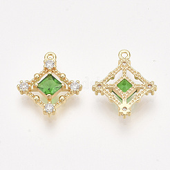 Brass Cubic Zirconia Pendants&nbsp;KK-T038-548A-NF