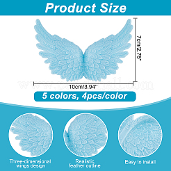 24Pcs 6 Colors Plastic Angel Wings Ornament&nbsp;DIY-AR0002-99A