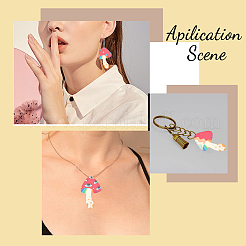 24Pcs 4 Styles Opaque Printed Acrylic Big Pendants&nbsp;MACR-CA0001-37