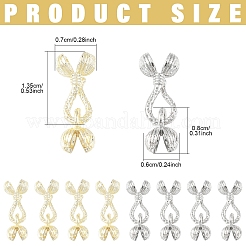 4Pcs Locking Double Brass Bead Tips&nbsp;KK-YW0004-92LG