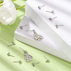 Non-Tarnish 304 Stainless Steel Stud Earring Findings&nbsp;STAS-E026-3