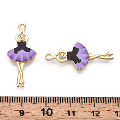 Printed Light Gold Tone Alloy Pendants&nbsp;ENAM-N056-207F