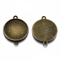 Tibetan Style Alloy Cabochon Connectors Settings&nbsp;TIBE-S322-010E-AB-NR
