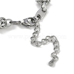 304 Stainless Steel Oval & Knot Link Bracelets for Men Women&nbsp;BJEW-G725-01P