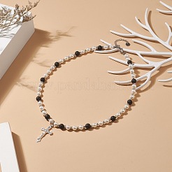 Alloy Crucifix Cross Pendant Necklace&nbsp;NJEW-TA00058