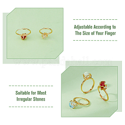 3pcs 3 styles Brass Adjustable Ring Findings&nbsp;FIND-FI0001-06G