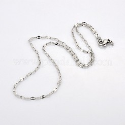 Tarnish Resistant 304 Stainless Steel Dapped Cable Chain Necklaces for Men&nbsp;STAS-O050-04P