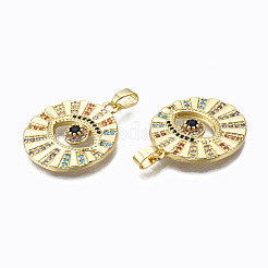 Brass Micro Pave Clear Cubic Zirconia Pendants&nbsp;ZIRC-N039-128-NF
