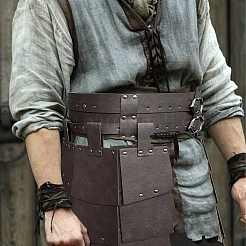 Medieval PU Imitation Leather Thigh Waist Armor&nbsp;AJEW-WH20054-091B