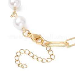 2Pcs 2 Styles Bowknot Aluminium Twisted Curb Chains Bracelet & Brass Paperclip & Shell Pearl Chains Bracelet Set for Women&nbsp;BJEW-JB11601