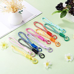 10Pcs 10 Colors Polyester Woven Lanyard Hand Mobile Straps&nbsp;MOBA-TA0001-01