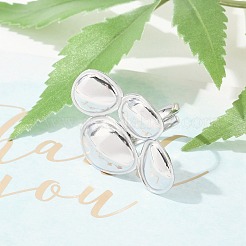 Anti-Tarnish 304 Stainless Steel Teardrop Open Cuff Rings&nbsp;RJEW-M047-05P