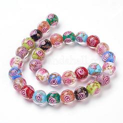 Handmade Gold Sand Lampwork Beads Strands&nbsp;LAMP-L072-G09