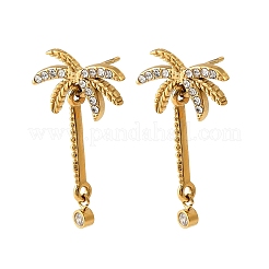 304 Stainless Steel Micro Pave Cubic Zirconia Stud Earrings&nbsp;EJEW-Z173-02G