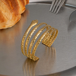 304 Stainless Steel Vintage Layered Snake Open Cuff Bangles for Women&nbsp;JI6081
