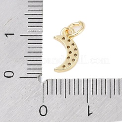 Rack Plating Brass Micro Pave Clear Cubic Zirconia Charms&nbsp;KK-Z060-09G-01