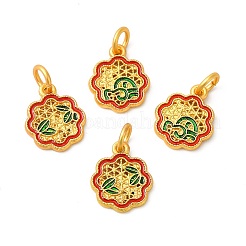 Rack Plating Alloy Enamel Pendants with Jump Ring&nbsp;ENAM-M048-18MG