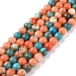 Synthetic Ocean White Jade Round Bead Strands&nbsp;G-M165-6mm-04