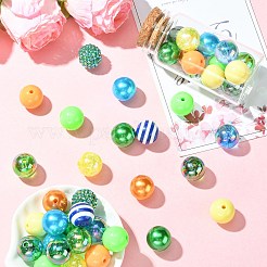 50Pcs 12 Styles Round ABS Plastic Imitation Pearl Beads and Acrylic Beads&nbsp;DIY-CJ0003-28