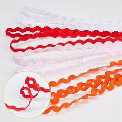 4 Strands 4 Colors Polyester Wave Bending Fringe Trim&nbsp;OCOR-GF0002-43C