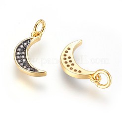 Brass Micro Pave Cubic Zirconia Charms&nbsp;ZIRC-G150-12A