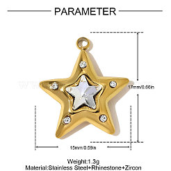 304 Stainless Steel Rhinestone Pendants&nbsp;STAS-OY009-96G