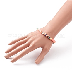 Polymer Clay Heishi Beads Stretch Bracelets&nbsp;BJEW-JB05708-01