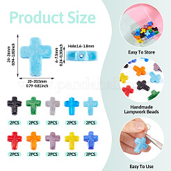 20pcs 10 Colors Handmade Lampwork Beads&nbsp;LAMP-TA0001-62