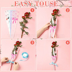 Bowknot Print Transparent PE Cone Flower Sleeves&nbsp;ABAG-FZC0002-001I