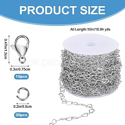 10M 304 Stainless Steel Heart Link Chains&nbsp;STAS-SZ0003-37