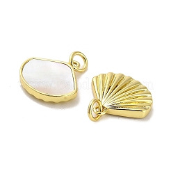 Brass Pave Shell Shell Shape Charms with Jump Ring&nbsp;KK-K365-08D-G