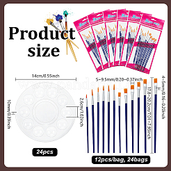 24Pcs Round PET Watercolor Oil Palette&nbsp;AJEW-WA0004-75