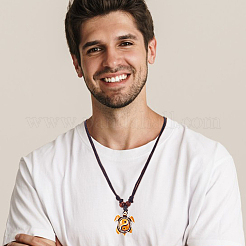 15Pcs 15 Styles Tortoise Resin Pendant Necklaces Set with Adjustable Cotton Cords&nbsp;NJEW-AN0001-51B