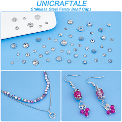 300Pcs 10 Styles 304 & 201 Stainless Steel Fancy Bead Caps&nbsp;STAS-UN0042-71