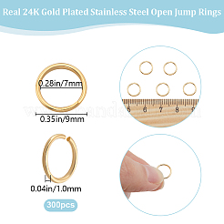 300Pcs 304 Stainless Steel Open Jump Rings&nbsp;STAS-BBC0004-94