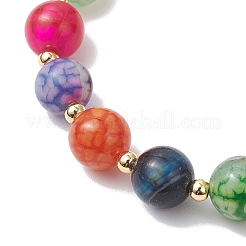 Natural Fire Crackle Agate Round Beaded Bracelets for Women&nbsp;BJEW-JB12552